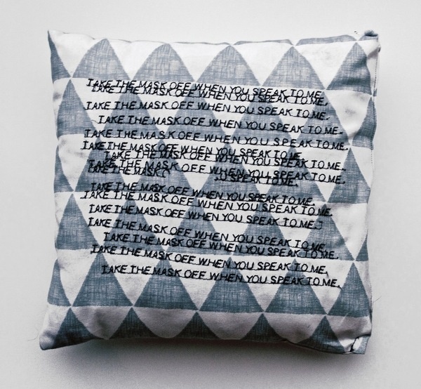 Masked by Sarah Gardner #fabric #str #design #pillow #art #3d #sewing