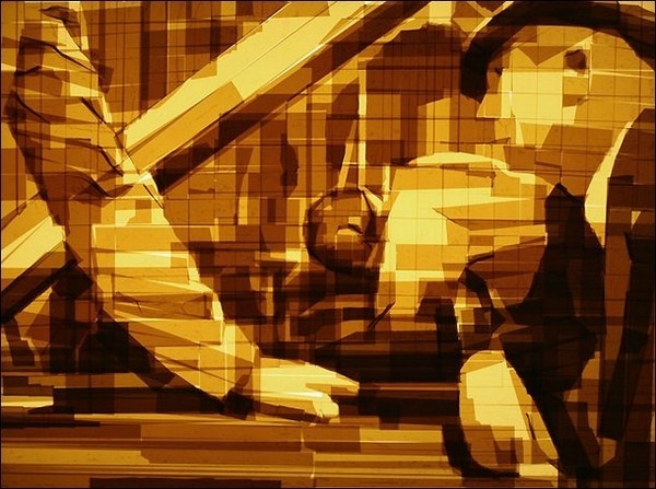 Tape art #portraits #tape #art #paintings