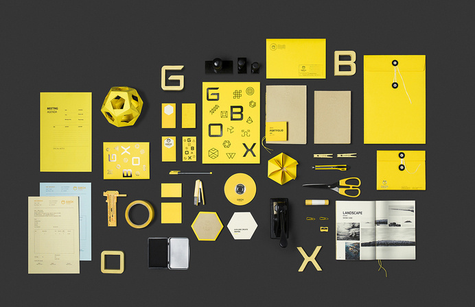 Gbox Studios Visual Identity by Bratus #post #vietnam #visual #stationary #branding #business #card #dvd #design #head #packaging #yellow #box #lens #letter #brand #photography #identity #logo #typography