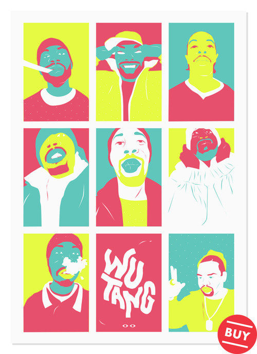 Wu Tang Clan portrait print available at Society 6 #wu #arnold #print #illustration #portrait #tang #music #hop #clan #rap #hip #michael