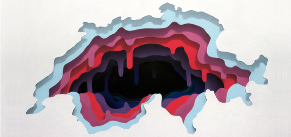 1010 "Abyss" #layers #cave #minimalism #texture #illustration #abyss #collage #paper