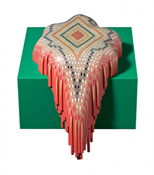 Coloured pencil sculptures by Lionel Bawden