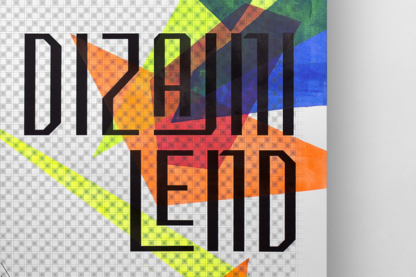 Designeyland / Dizajnilend on Behance #frame #croatia #fluorescent #portfolio #design #color #workshop #review #paint #triangle #behance #handmade #poster #acryl #type