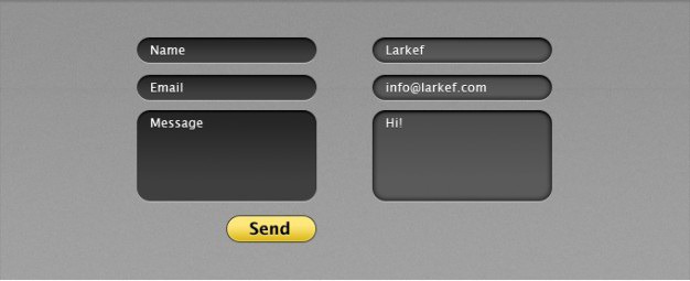 Contact form interface with selected states Free Psd. See more inspiration related to Web, Contact, Form, Grey, Interface, Contact form, Horizontal, States and Selected on Freepik.