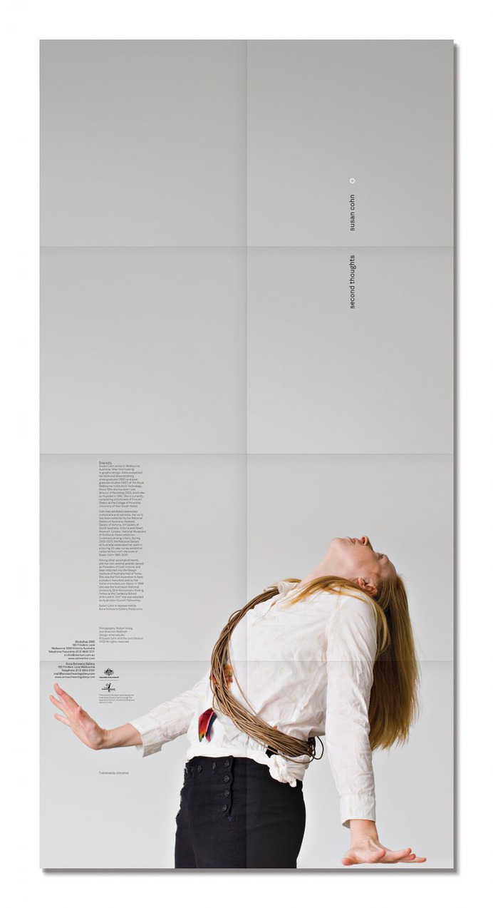 Poster/catalogue for Second Thoughts exhibition. Artist, Susan Cohn