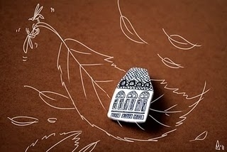 MADALINA ANDRONIC: RANDOM #1st #of #march #illustration #brooches #houses #miniature