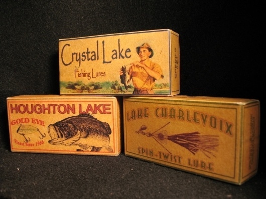Packaging, Fishing Lures, Vintage Style, Bays, and Lakes image inspiration  on Designspiration