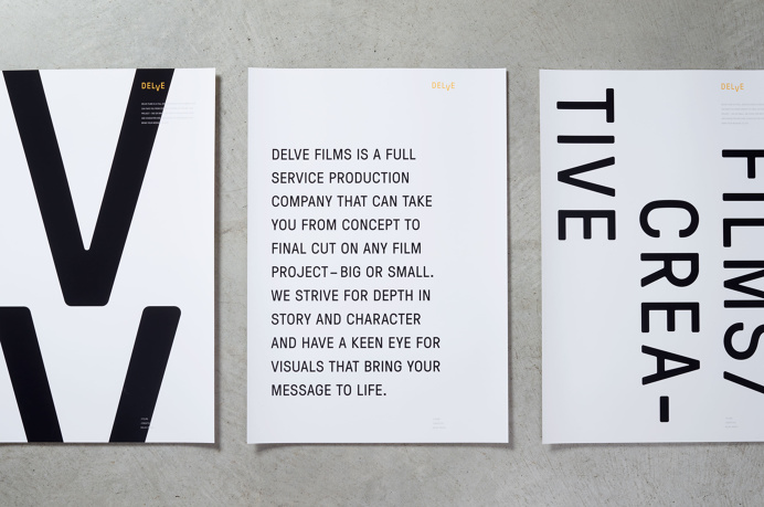 delve branding logo minimal corporate design by moniker featured mindsparkle mag yellow print business card geometry geometric icon lines bl