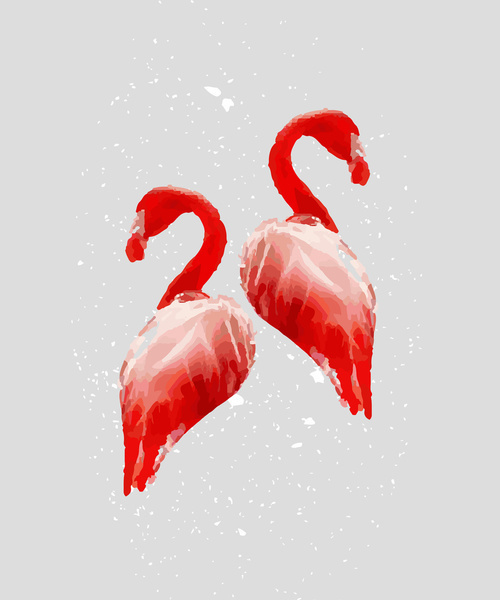 Flamingo Couple Art Print #artprint #poster #wallart #illustration