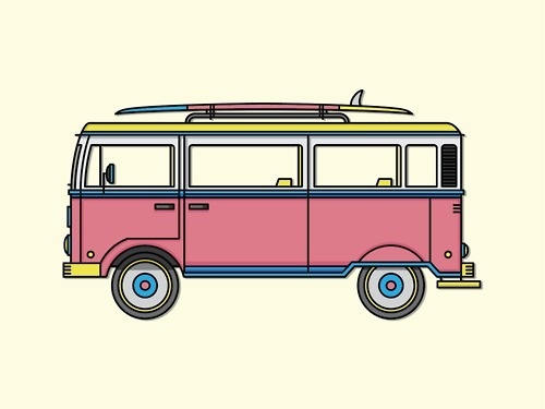 The Ol' VW #bus #surf #icon #retro #illustration #vw #california