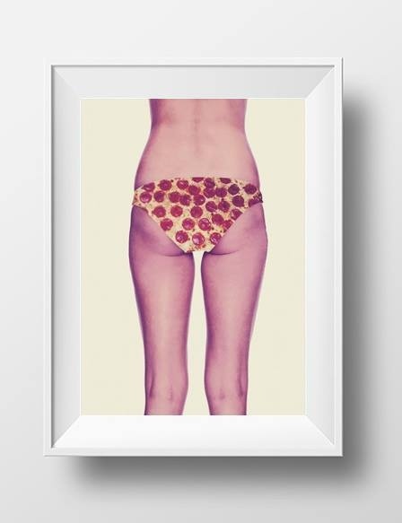 Pizza Ass #ass #print #vintage #poster #pizza