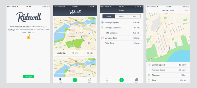 Ridewell Screens by Angelo Walczak #ui #design #app #iphone #mobile