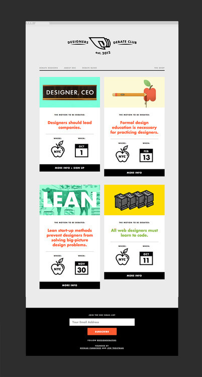 We also built out a whole new site for Designers Debate Club. A few late nights of designing and some whirlwind weekend coding thanks to my #flat