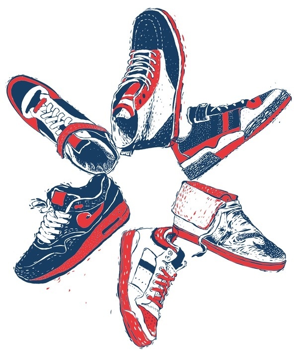 t-shirt prints on the Behance Network #shoes #print #kicks #sneakers #poster