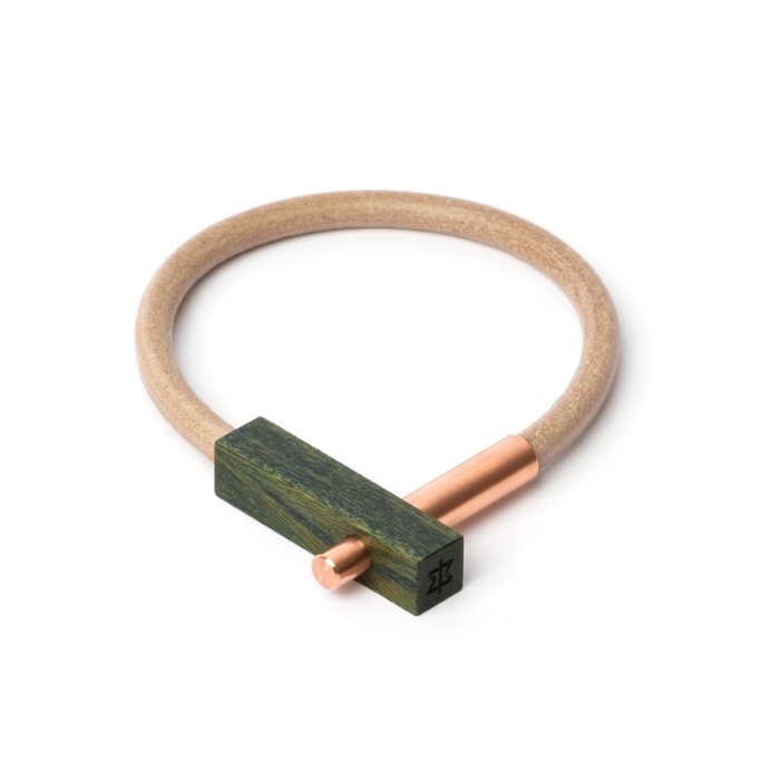 #minimalist #wood #copper #leather #bracelet #jewelry made by Makework in Toronto