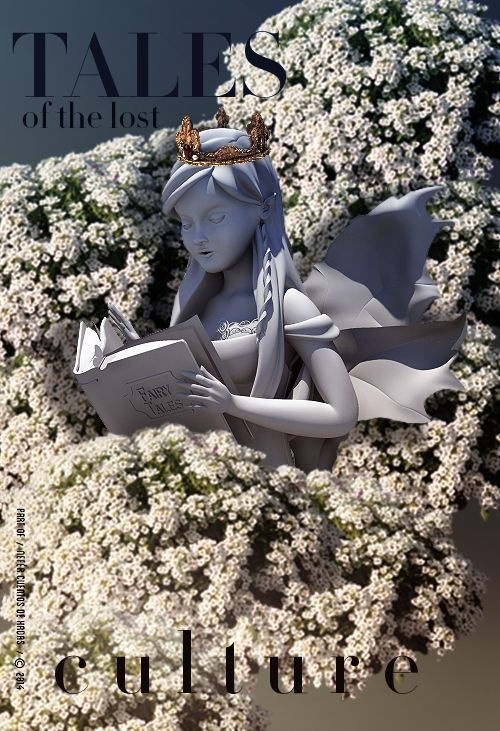 TALES of the lost C.U.L.T.U.R.E. â™› #design #statue #angel #poster #art #layout #3d #flowers #grey