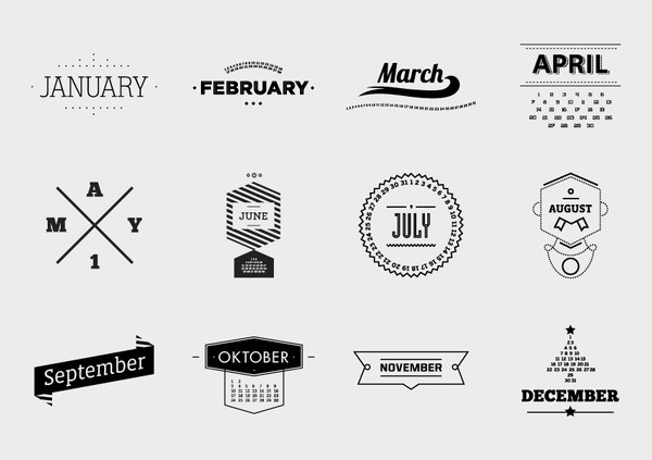 Motion Calendar by emil kozole #old #logos #white #branding #motion #school #calendar #black #vintage #and