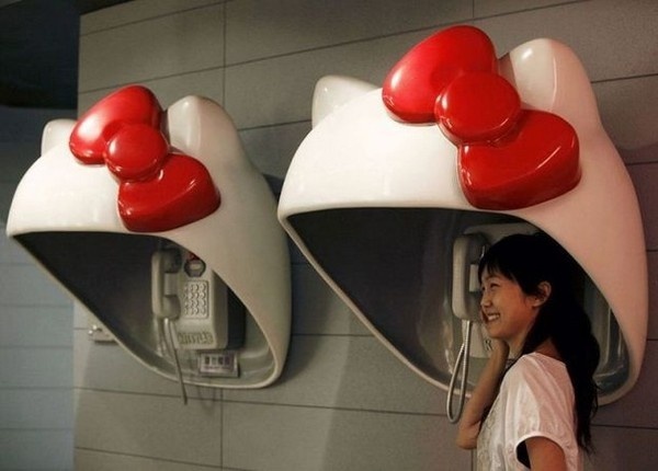Hello Kitty creative phone booths #phone #public #booth #art #street #exterior #telephone