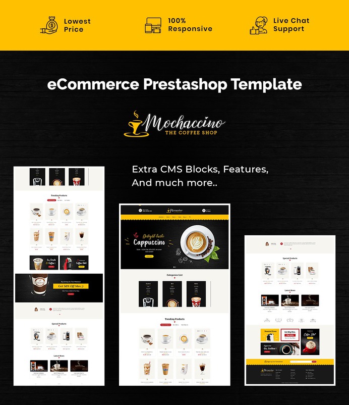 #Mochaccino - #Coffee & #Drinks - #Prestashop #Responsive #Theme #eCommerce #Website #Design #Template