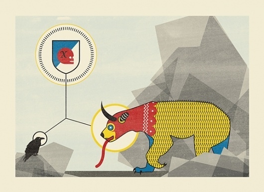 beardeskcar_1.jpg (576×419) #bear #illustration #crow