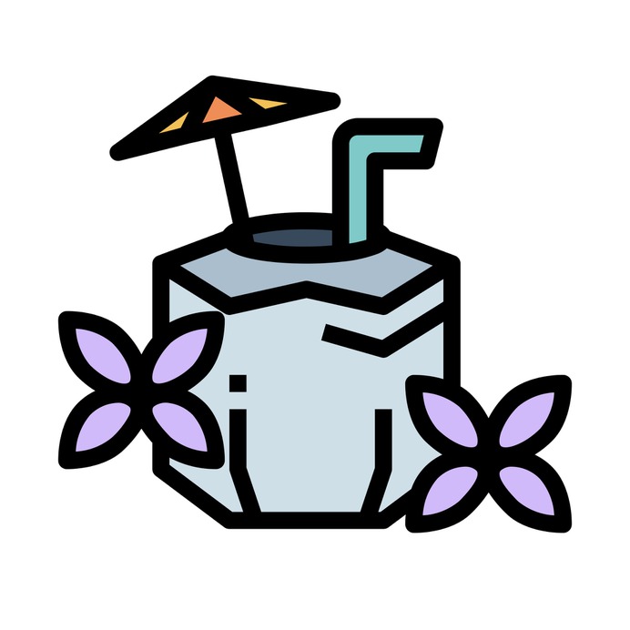 See more icon inspiration related to coconut, coconut drink, food and restaurant, leisure, beverage, straw, alcohol, cocktail, food and drink on Flaticon.