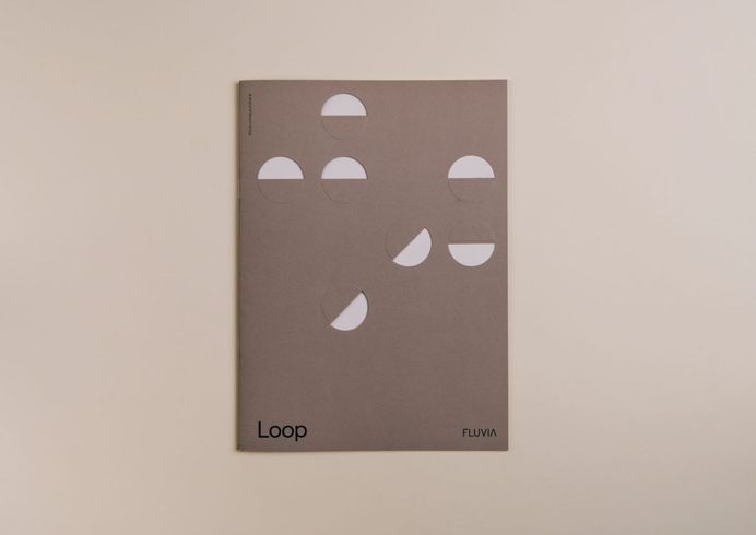 Visual identity and brochure cover by Spanish studio Folch for Fluvia, a range of adaptable lighting solutions from LED Simon