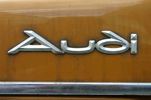 Audi 100 LS (by Florian Hardwig) The classic Audi logotype with the stemless 'd'.