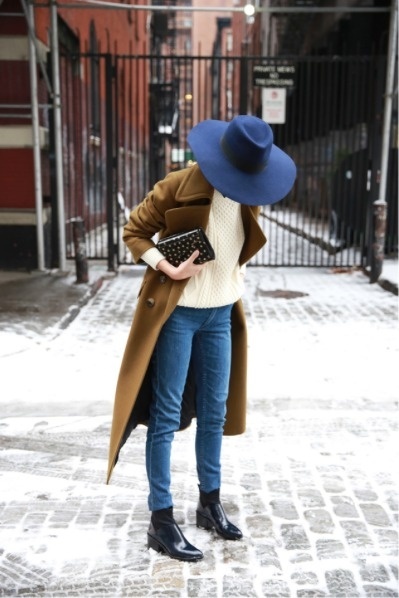 Likes | Tumblr #brown #hat #coat #fashion #blue #jeans