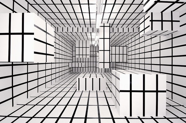 AR/GE Kunst Galerie Museum, designed by Esther Stocker (2004).Supergraphics – Transforming Space: Graphic Design for Walls, Buildings and #esther #transforming #museum #arge #stocker #graphic #space #supergraphics #design #2004 #designed #walls #galerie #kunst #buildings