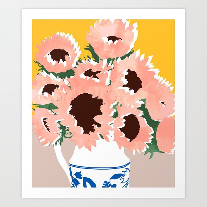 Sunshine On a Cloudy Day #painting #botanical Art Print
