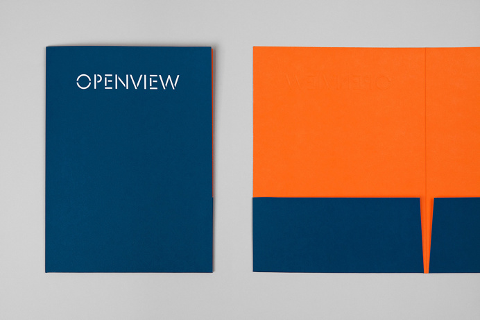 Openview branding corporate design blue Pentagram UK England London Mindsparkle Mag stationery blue marine typography designer business card