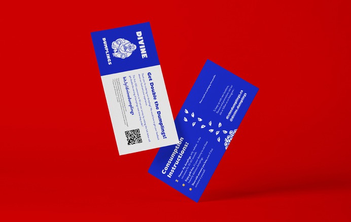 We were hired by a Toronto-based digital restaurant to create a brand identity, print and digital applications for their launch. The inspiration for the identity came from the story of the semi-historical Chinese monk, Budai, who allegedly lived in 10th century China. Image of a special offer coupon