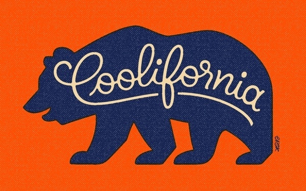 Cool as they come #script #type #drawn #bear #hand #california