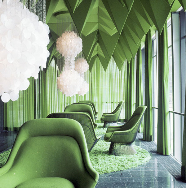 Verner Panton Interiors // Restaurant Varna #interior #architecture #green