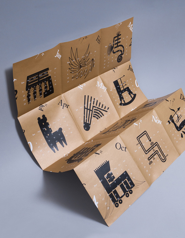 Twelve Horses 2014 #chinese #calendar #typography