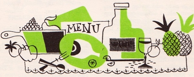 my vintage book collection (in blog form).: In the shop.... Cutco Cook Book - illustrated by Frank Marcello #illustration #retro #vintage