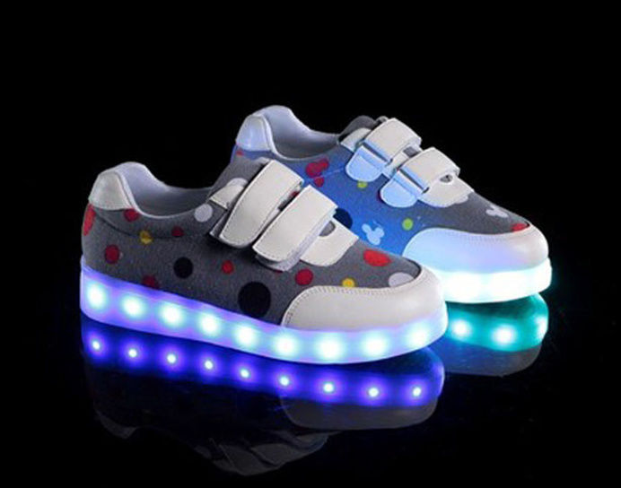 2016 light up shoes LED round head low flat shoes