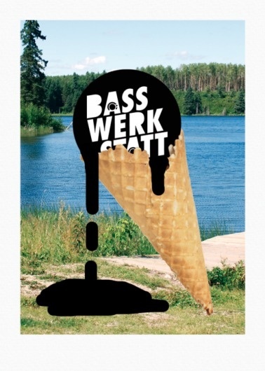PAUL KATZE #bass #flyer #cone #sindae #sea #summer #poster #lake #ice #drip