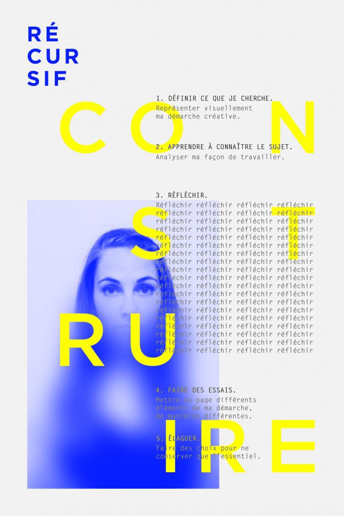 A poster designed to reflect the making of itself.
