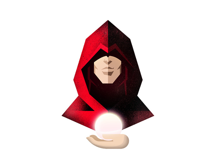 Descendants Beer - Harbinger by Josip Kelava #harbinger #descendants #beer #character #red #wizard #geometric #head #josip #kelava #illustra