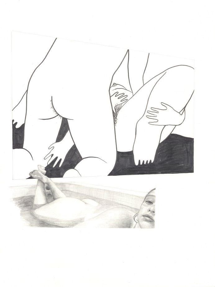 in the tub with a painting i never made called 3 kinds of water.jpg