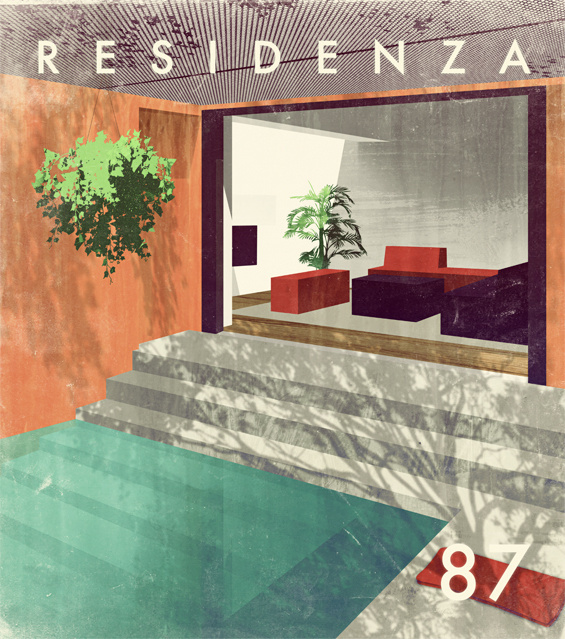 RESIDENZA 87 (2012) #interior #a87 #pool #illustration #architecture #vintage #drawn #ad #drwan #hand