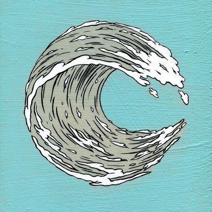 Hokusai inspired letter C #font #c #typography