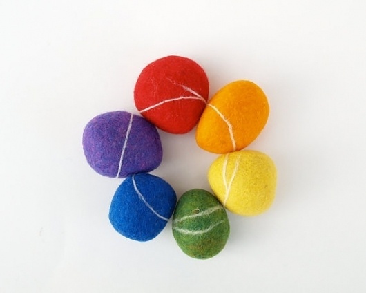 Rainbow Felted Stones Gorgeously Bright and Colorful by Fairyfolk #felt #rainbow #stone