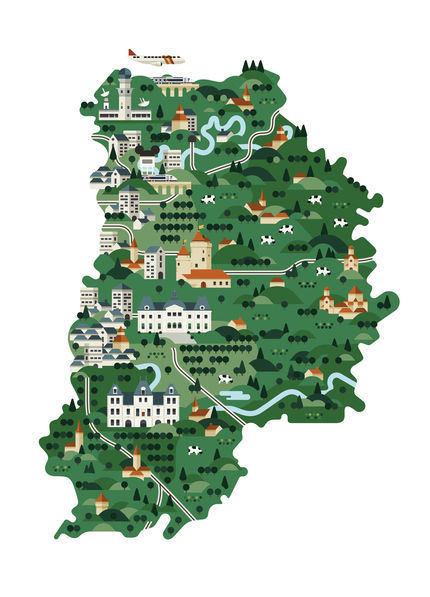 LE DUO - La suite Illustration #illustration #mapping #minimal