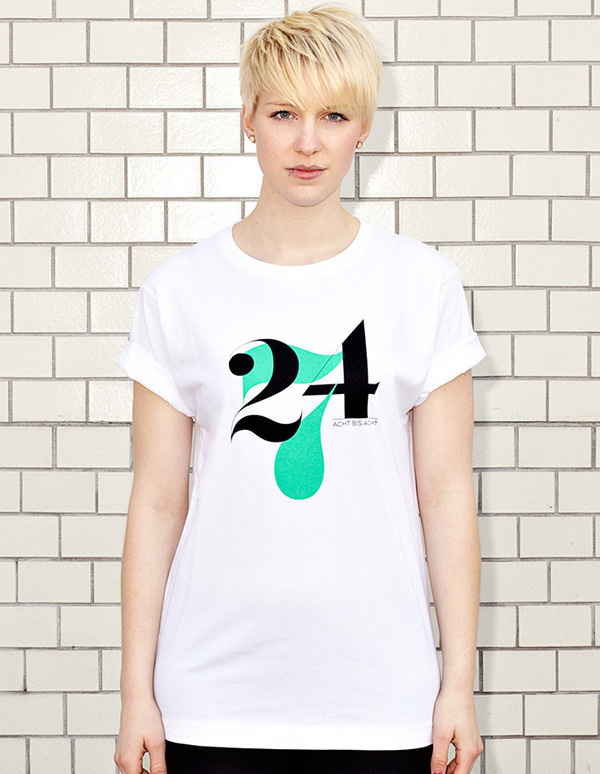 NATRI - 24/7- white t-shirt - women: twenty-four-seven - eight to eight #modern #print #design #shirt #minimal #fashion #type #typography