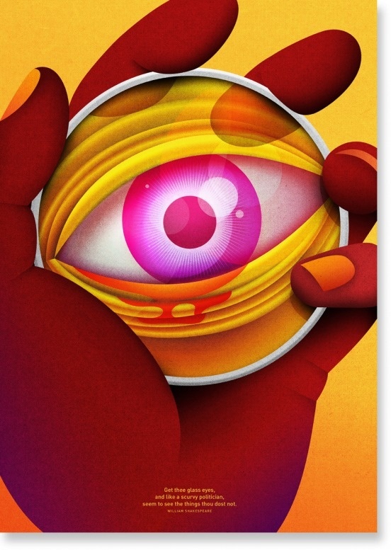Dot by Cassiano Prado and La Boca #eye #illustration #pill #poster #hand