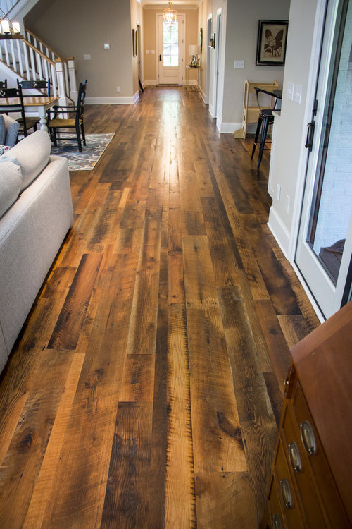 Old World Timber has done the quality flooring work in Lexington, Kentucky named as Heartland Barnwood #SkipPlanedFlooring. #Flooring #Recla