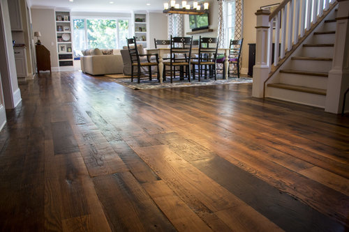 Old World Timber has done the quality flooring work in Lexington, Kentucky named as Heartland Barnwood #SkipPlanedFlooring. #Flooring #Recla