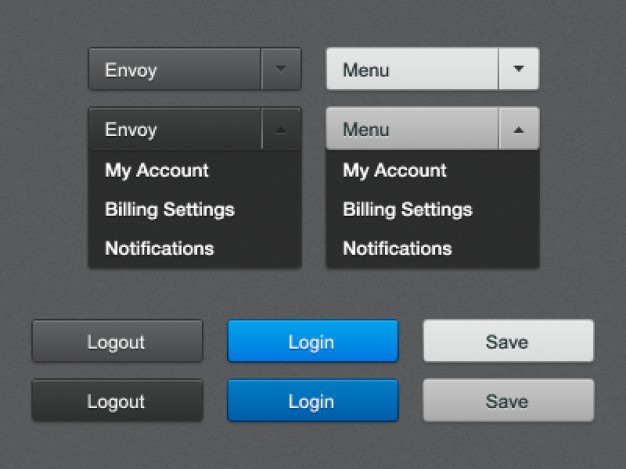 Button set Free Psd. See more inspiration related to Button, Set and Horizontal on Freepik.